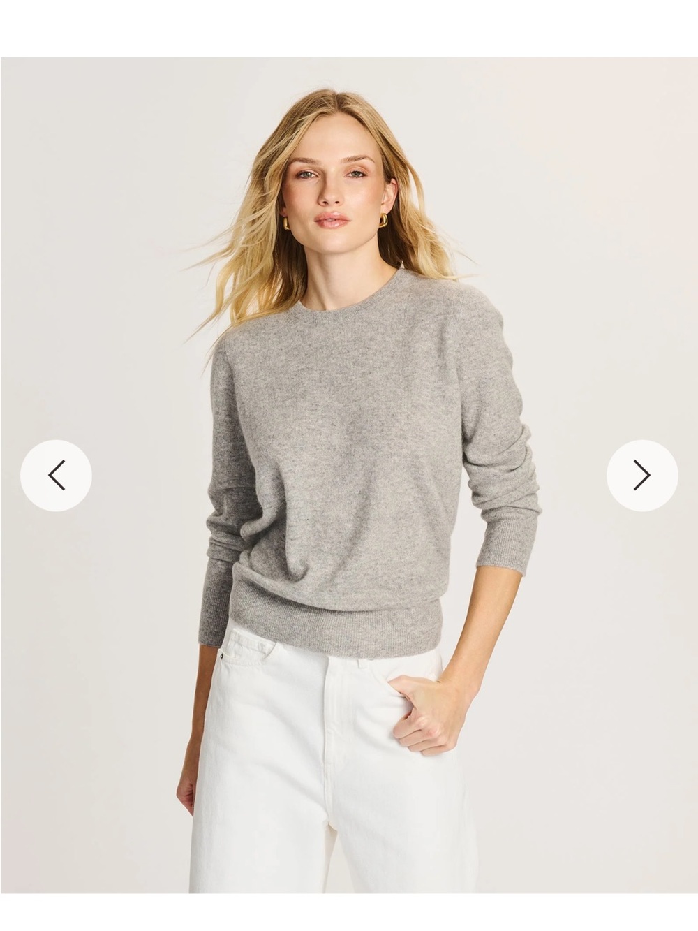 NAADAM Soft Heathered Gray Crewneck Sweater